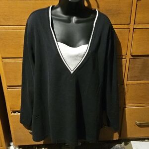 Elegant Black Women's V-Neck Sweater